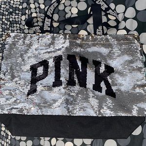 Pink sequin large bag